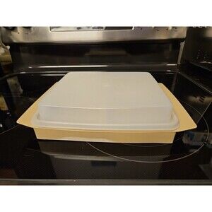 Vintage Almond Tupperware Deviled Egg Keeper Carrier & Lid Only No Trays